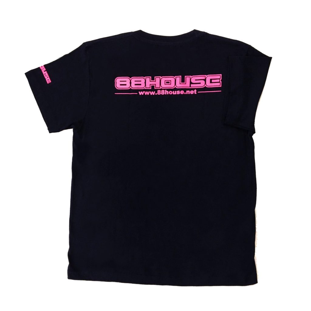 ロゴ  Tシャツ 黒×ピンク
